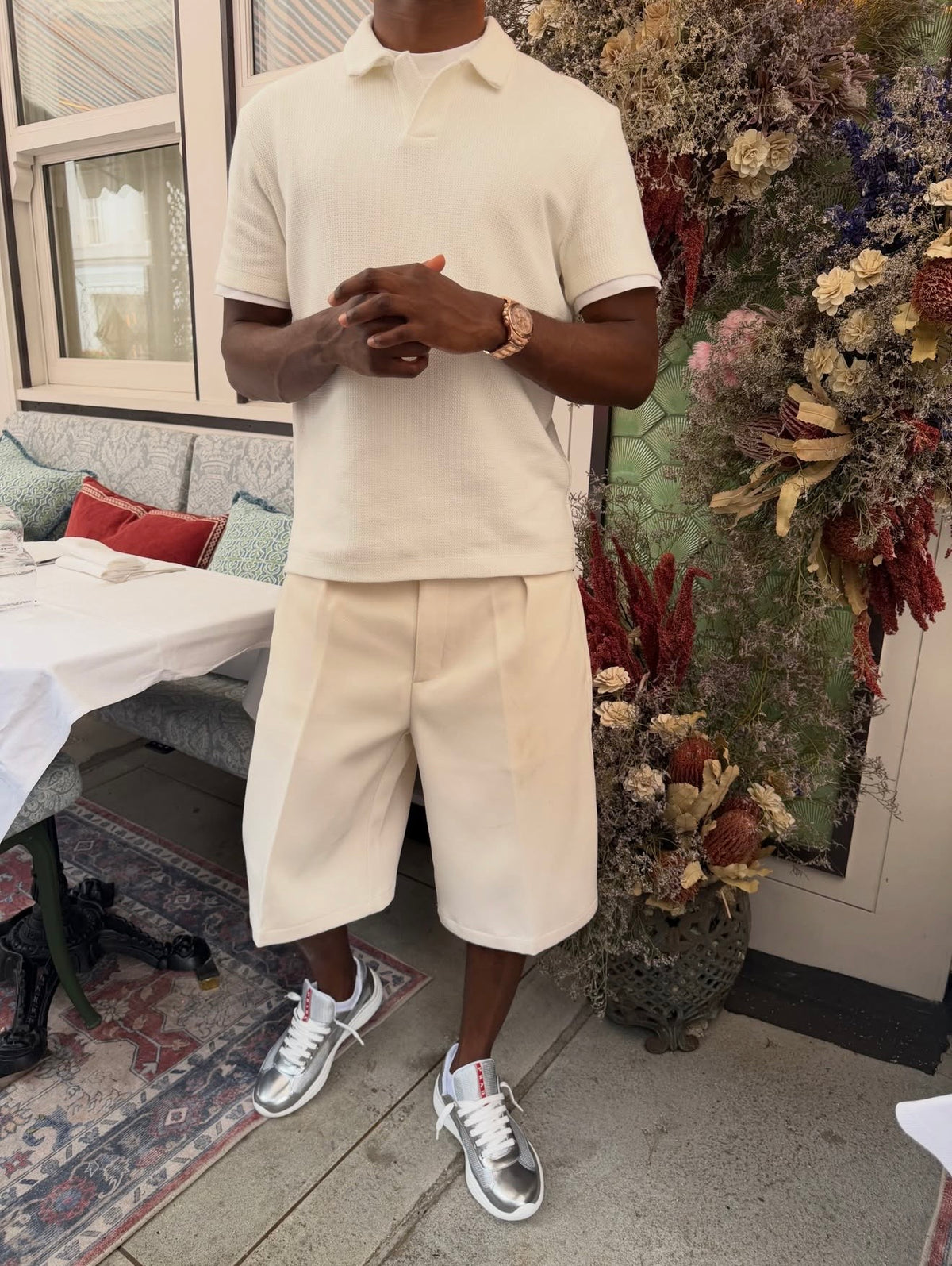 Cream Shorts