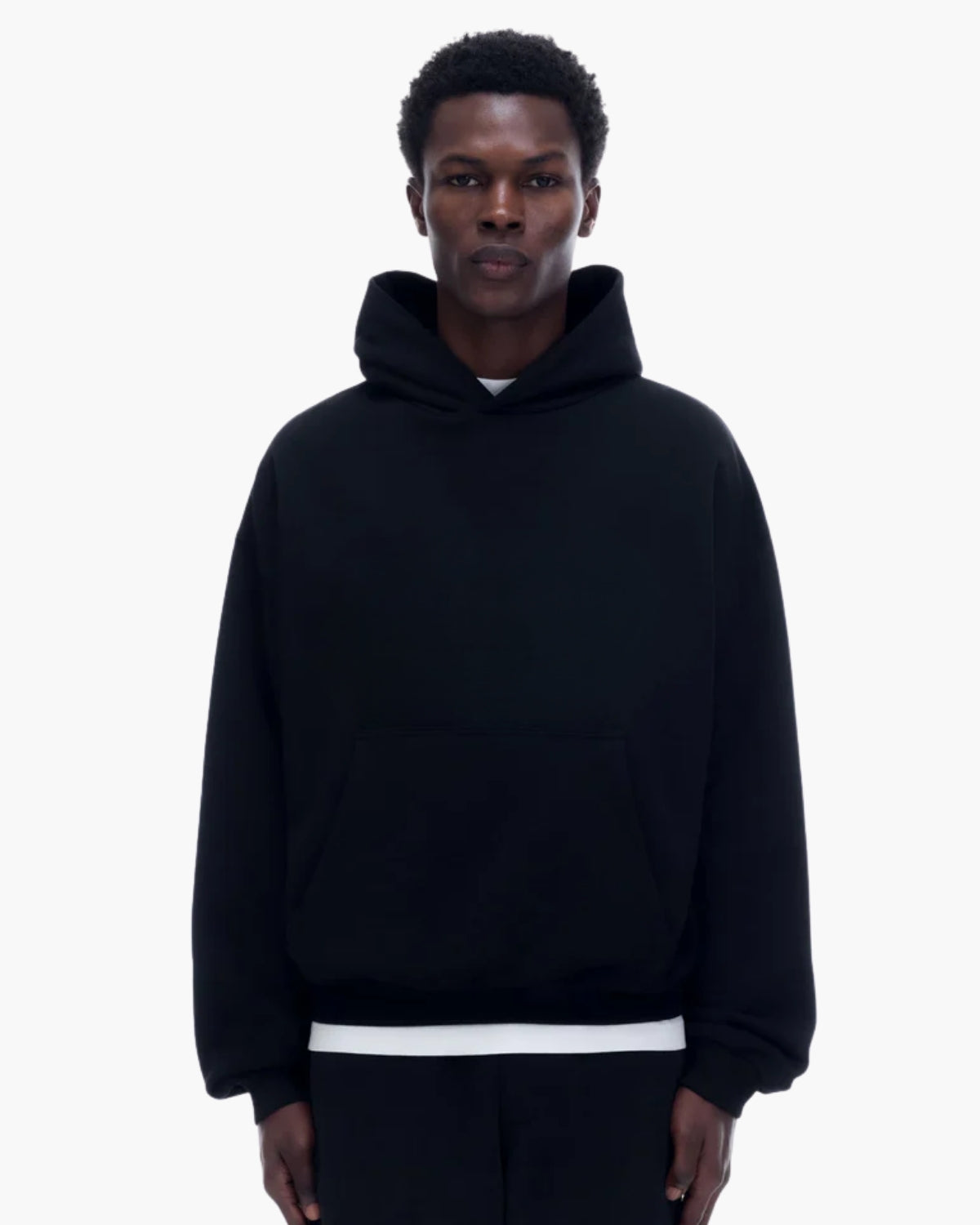 Black Pullover Basic Hoodie